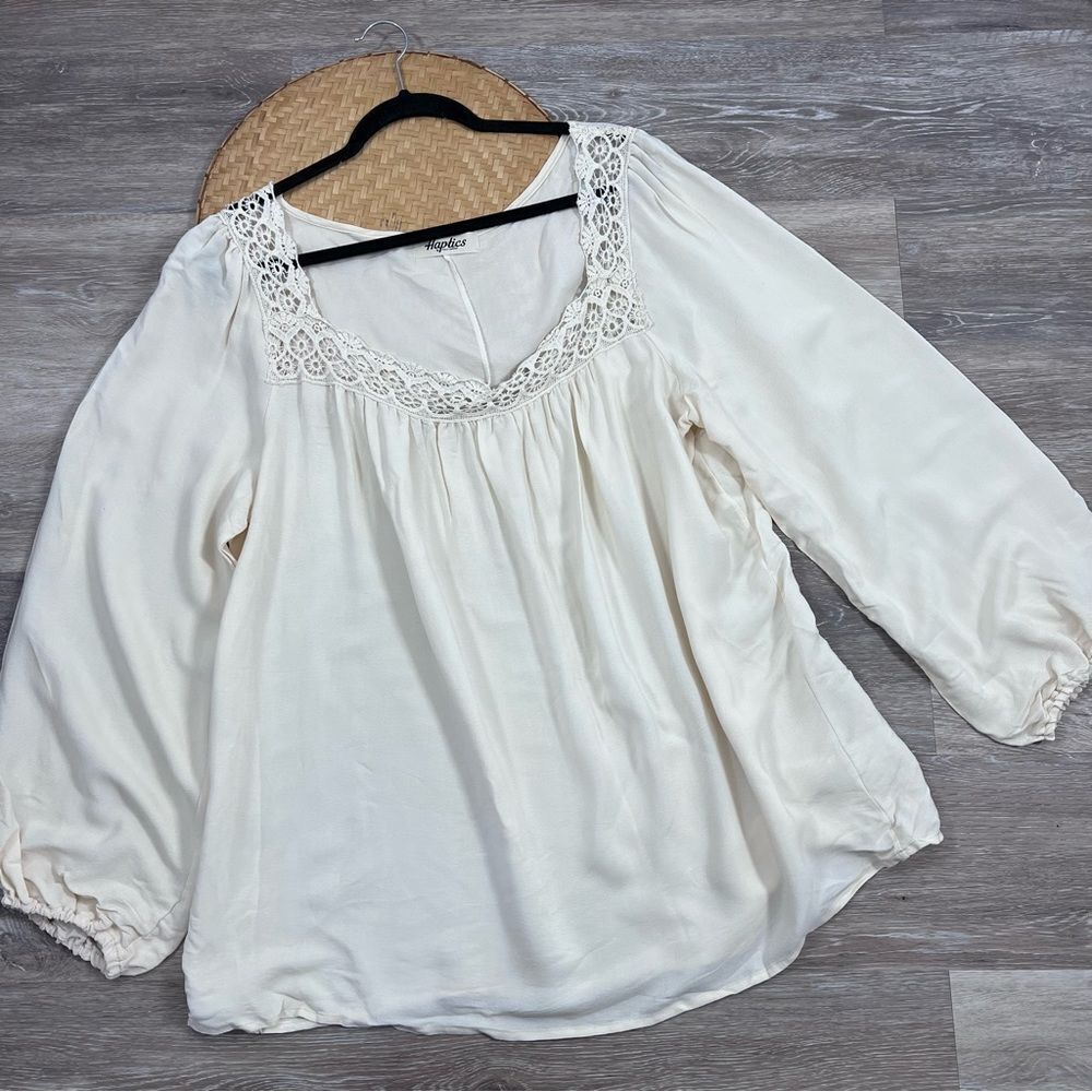 Haptics‎ holly Harper boutique boho tunic blouse cream